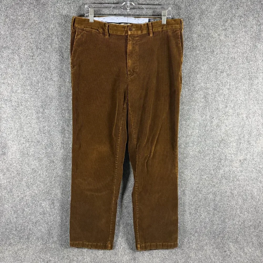 Polo Ralph Lauren Classic Fit Brown Corduroy Pants 36x32 (Fits 34x29) Stretch